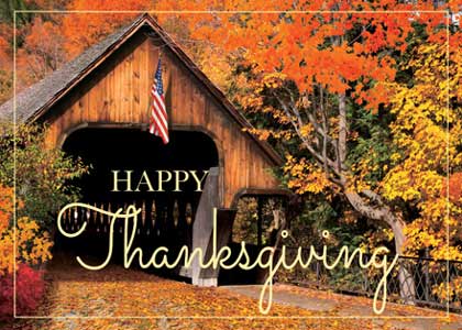 Patriotic Pass Thanksgiving Holliday Cards