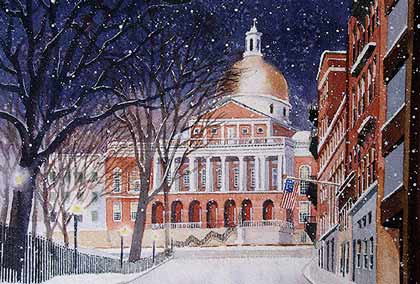 Boston Capitol Glow Business Holiday Card
