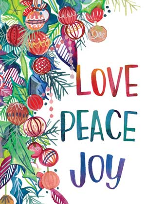Love Peace Joy Breast Cancer Fund Charity Card