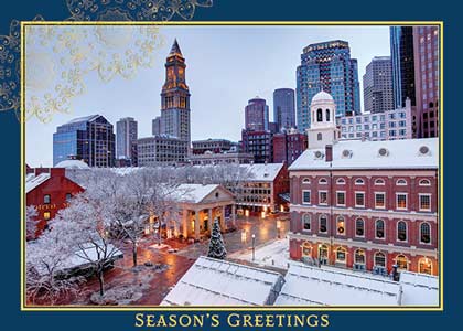 Winter Season in Boston Holiday Card