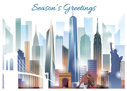 New York Skyline Holiday Card