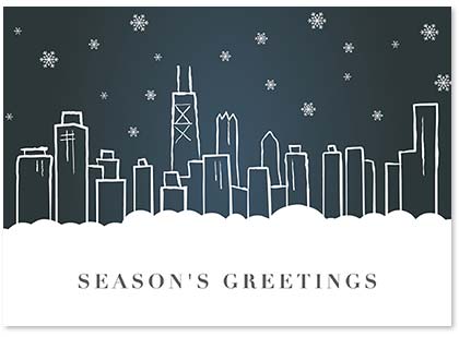 Chicago Snowflakes Business Holiday Cards