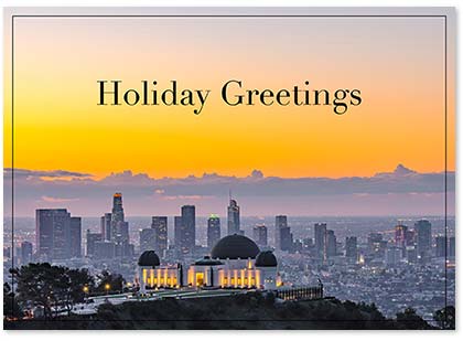 Los Angeles Morning Skyline Holiday Card