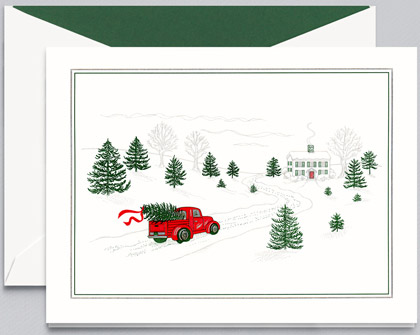 Crane BRINGING HOME THE TREE Christmas Card