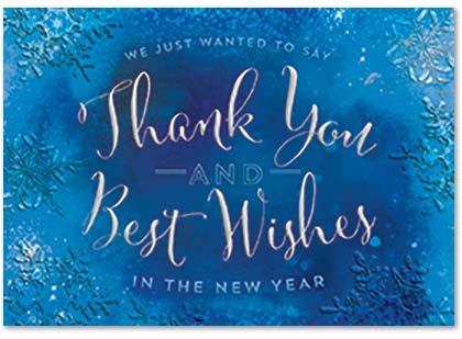 Cool Cobalt Holiday Thank You Card