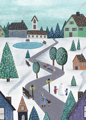 Peaceful Village Charity Holiday Card supporting the National Alliance to End Homelessness