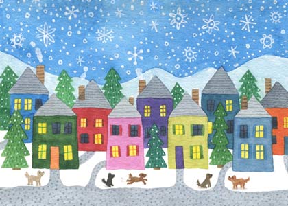 Rainbow Village Charity Holiday Card supporting the National Alliance to End Homelessness
