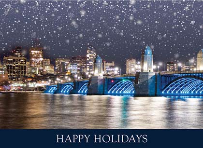Boston Longfellow Bridge (D1937) Holiday Card