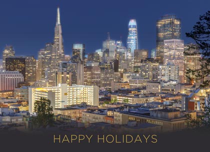 San Francisco at Dusk Holiday Card