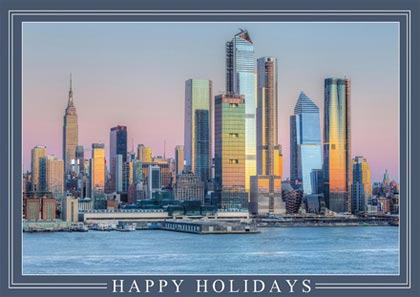 New York West Side Sunset Holiday Card