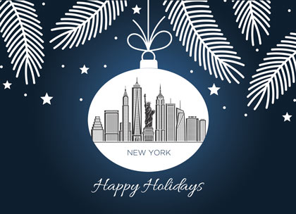 New York City Skyline Ornament Holiday Card