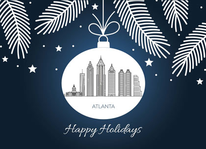 Atlanta Skyline Holiday Ornament Cards