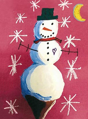 Snowcone Snowman (OMK1625) Our Military Kids charity holiday cards from Artline Greetings