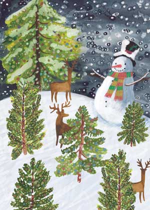 Snow Buddy (ED2155) Environmental Defense charity holiday cards from Artline Greetings