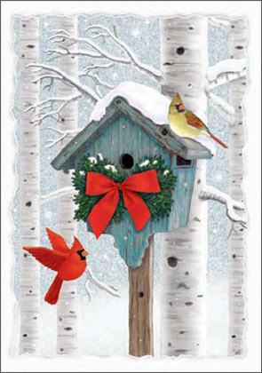 Rustic Birdhouse (WT0508) EcoHealth Alliance charity holiday cards from Artline Greetings