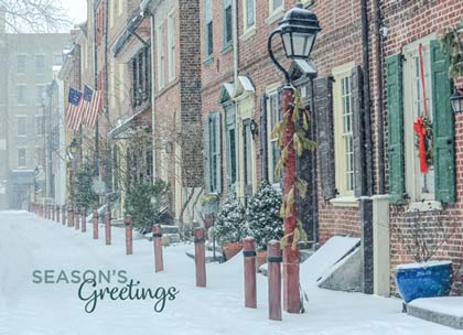 Historic Elfreth's Avenue and Old City Philadelphia dresses for the holidays