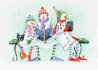This ProLiteracy charity holiday card features three snow people reading together.  This charity card is printed on coated 12pt. recycled paper.