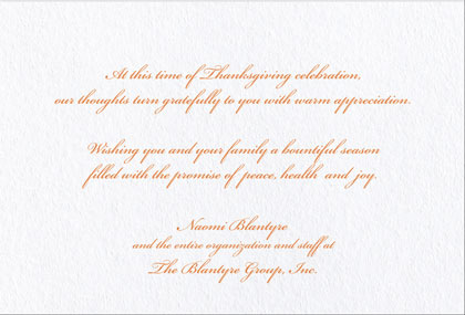 PEAK SEASON Thanksgiving Day Card