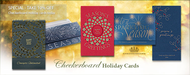 Checkerboard Holiday Cards 10% Special