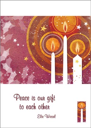 Candles (HI1329) HealthRight International charity holiday cards from Artline Greetings