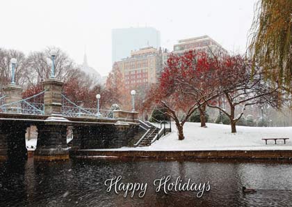 Boston Public Garden Winter Holiday Card
