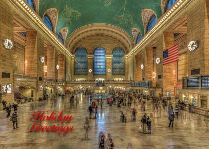Holiday Time in Grand Central Greeting Card