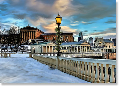 The Waterworks - Philadelphia Christmas Card