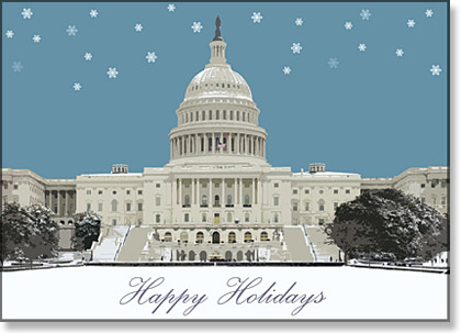 Snowfall on the Capitol DC Holiday Card