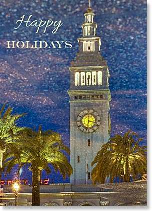Ferry Building Reflection Holiday Card