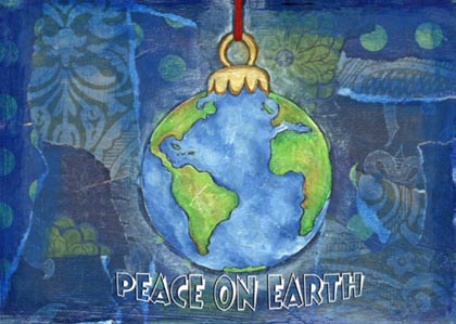 Globe Ornament Global Health Charity Holiday Card