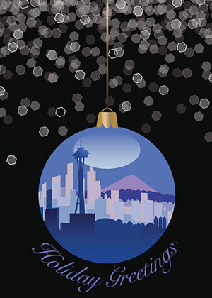 Seattle Ornament Christmas Card