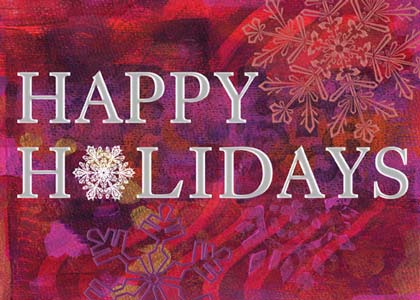 Happy Holidays charity holiday card supporting Feeding America
