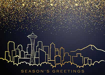 Seattle Holiday Charm Holiday Card Seattle Holiday Charm Holiday Card