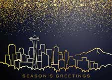 Seattle Holiday Charm Holiday Card