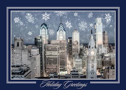 Philadelphia Center City Evening Holiday Card