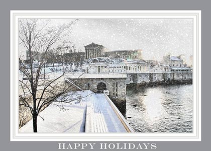 Snow By The Water Philadelphia Holiday Card