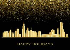 Chicago Glitter Holiday Card