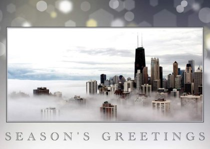 Chicago in the Clouds Holiday Card Chicago Skyline in the Clouds Holiday Card