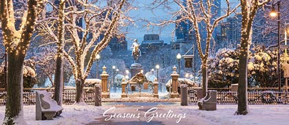Boston Winter Season on Commonwealth Avenue Holiday Card