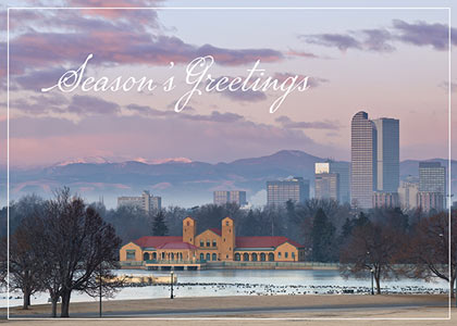Denver City Park Sunrise Holiday Card