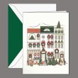 Cue the holiday season for loved ones with the iconic imagery of city brownstones decorated in all their glory. Select from our greeting options for printing on the inside, or create your own; choosing a font and ink color to match your style. The included envelope may be lined for an added touch of elegance.