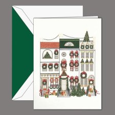 Crane CHEERFUL BROWNSTONES Christmas Card