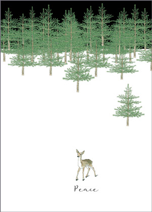 Peaceful Deer Charity Holiday Card