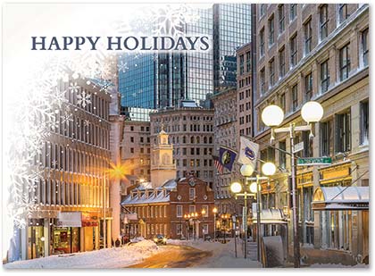 Downtown Boston Christmas Holiday Cards