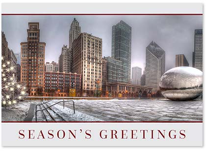Millennium Park Cloud Gate Chicago Holiday Cards