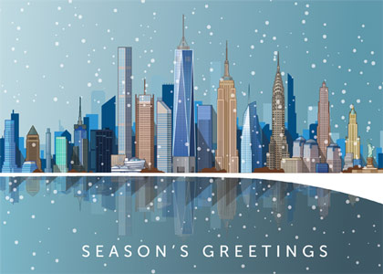 New York City Skyline Business Holiday Cards