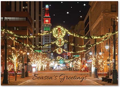 Denver Holiday Glow along 16th Street Mall Christmas Card