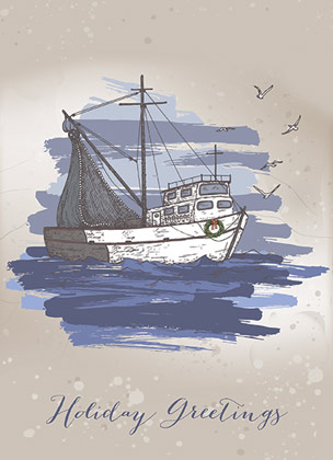 Fishing Boat Fishing Boat Christmas Card