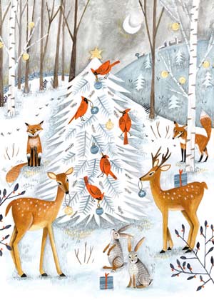 Woodland Wildlife Charity Holiday Card supporting the Environmental Defense Fund