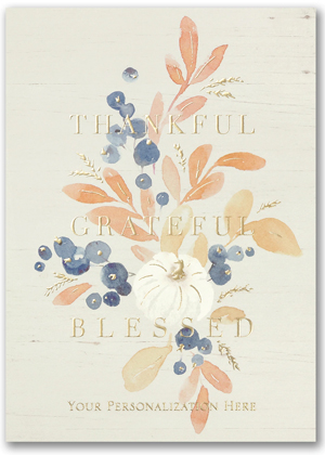 Rustic Blessing Thanksgiving Holiday Card